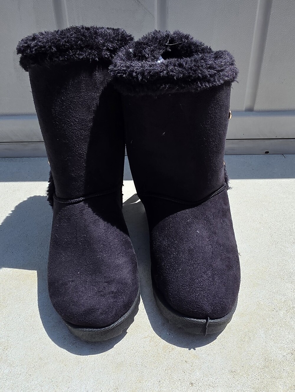 Mudd Black Faux Fur Lined Boots Sz 10 NWT Y2k